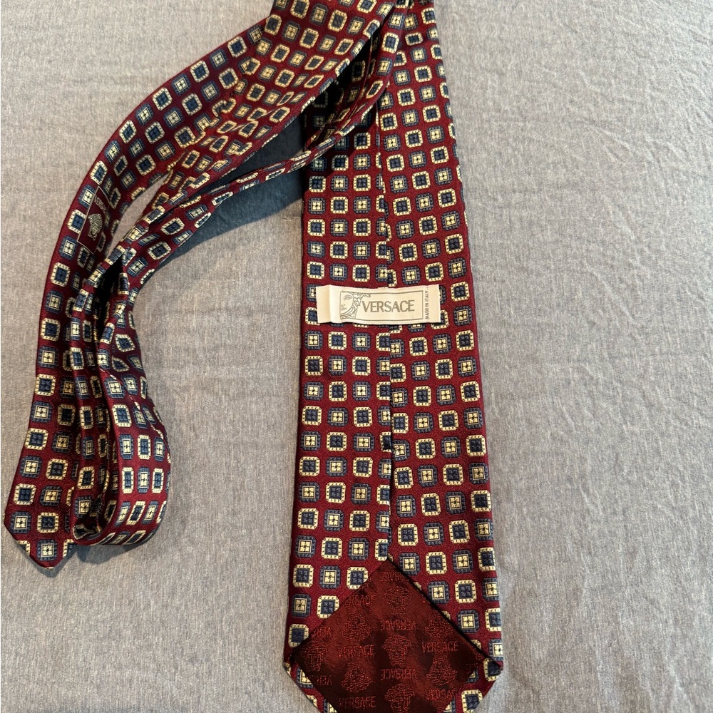 Vintage Geometric Patterned Tie - image 2